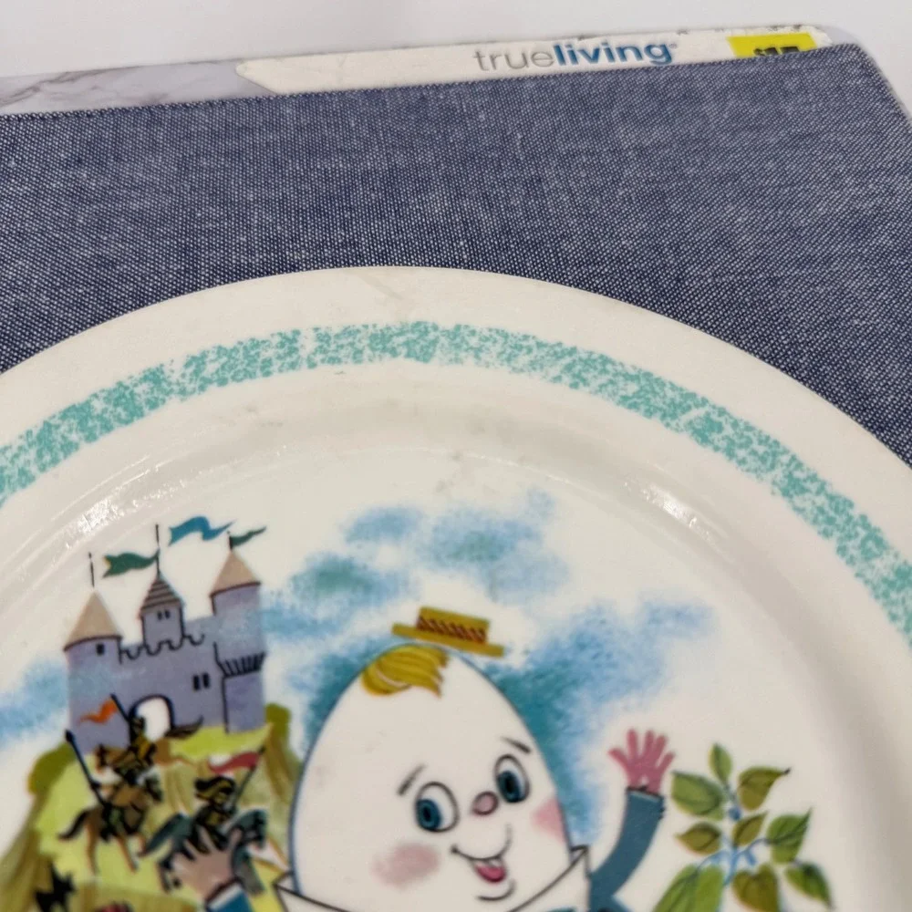 Vtg Oneida Deluxe Raggedy Ann‎ Andy Humpty Dumpty Childrens Plates Set Of Two